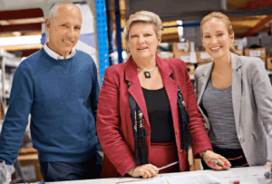 Drei Generationen in einem Familienunternehmen im deutschen Mittelstand