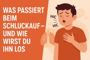 Was passiert beim Schluckauf – Infotext mit Illustration