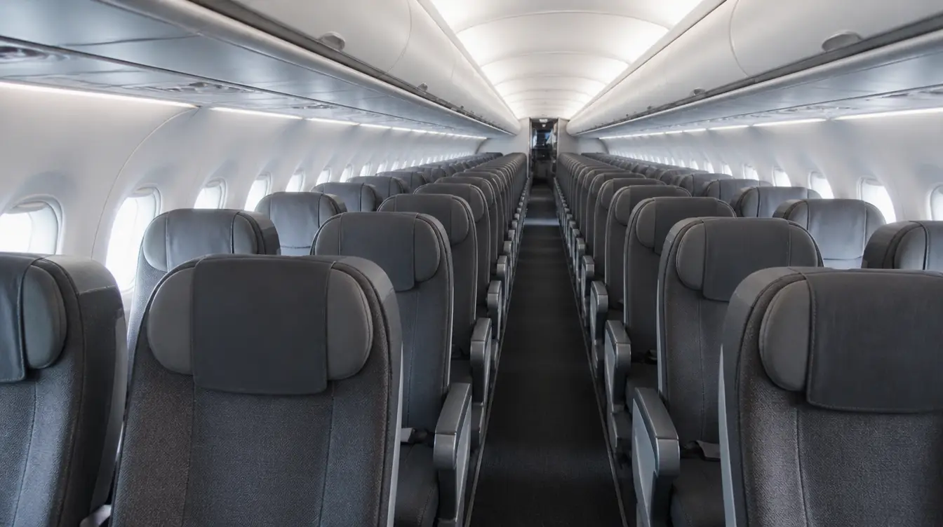 Leere Flugzeugkabine: viele Airlines überspringen die Sitzreihe 13