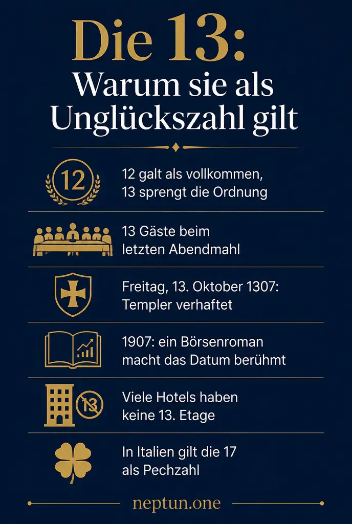 Infografik: Warum die 13 als Unglückszahl gilt, sechs Fakten im Überblick