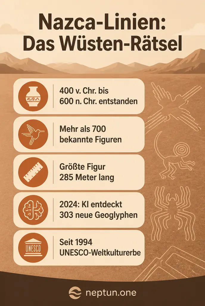 Infografik mit den wichtigsten Fakten zu den Nazca-Linien in Peru